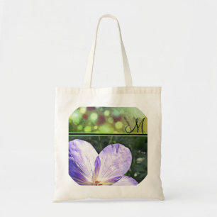 Purple Flower Sunshine (monogram) Tote Bag