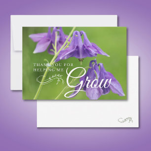 Purple Flower Teacher Appreciation End of Year Thank You Card