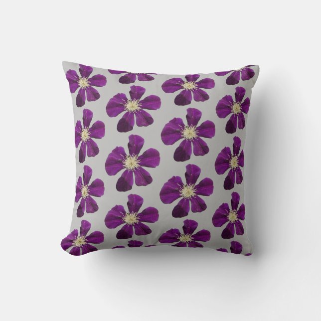 Purple flower Throw Pillow (Front)