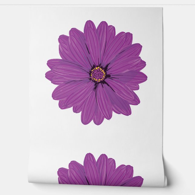 Purple Flower Watercolor Wallpaper (Unrolling)