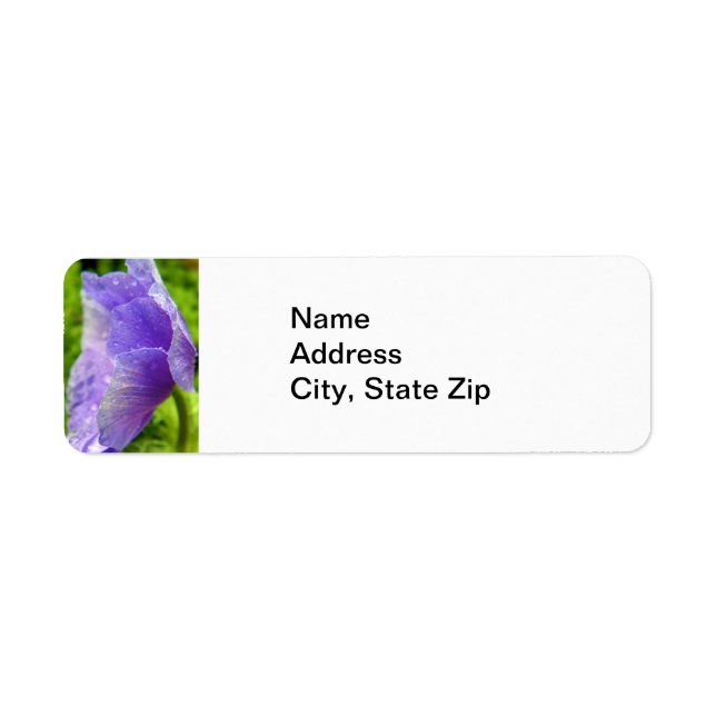 Purple Flower Weeping Petals Return Address Label (Front)