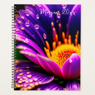 Purple Flower with Dew Drops Planner