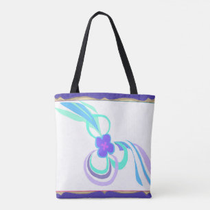 Purple Flower With Ribbons Tote Bag