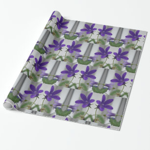 Purple flower wrapping paper