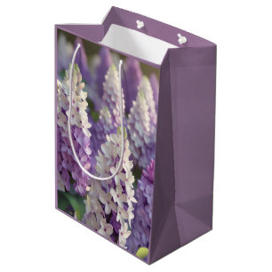 Purple Flower Wrapping Paper Medium Gift Bag