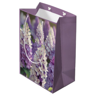Purple Flower Wrapping Paper Medium Gift Bag