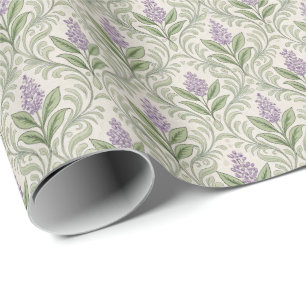 Purple Flower Wrapping Paper Roll