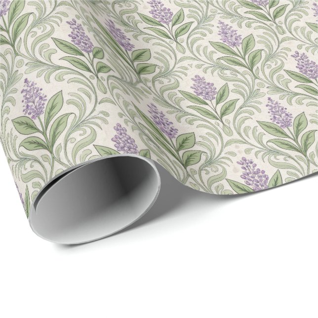 Purple Flower  Wrapping Paper Roll (Roll Corner)