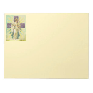 Purple Flowered Cross Notepad