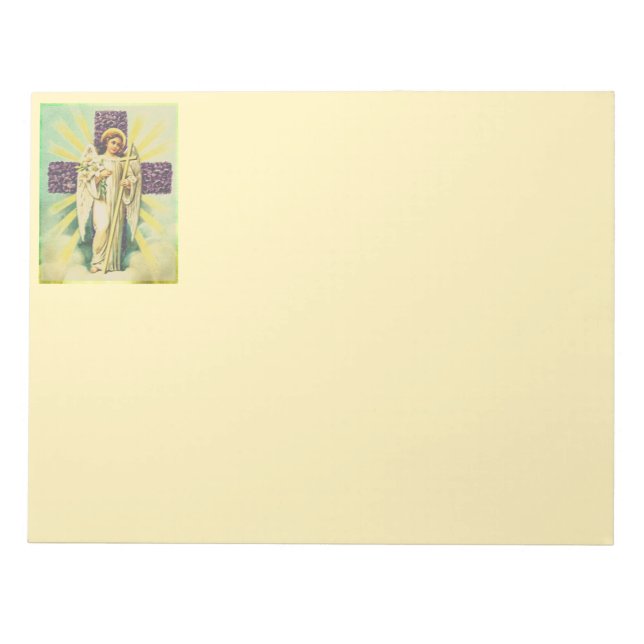 Purple Flowered Cross Notepad (Front)