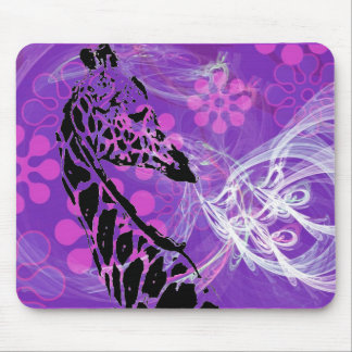 Purple Flowered Giraffe ~ Mousepad