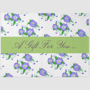 Purple Flowered Tissue Paper