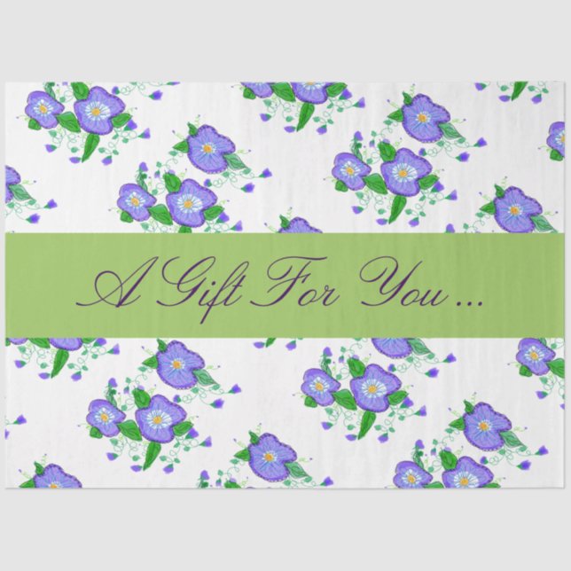 Purple Flowered Tissue Paper (Front)