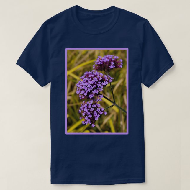 Purple Flowered Verbena bonariensis T-Shirt (Design Front)