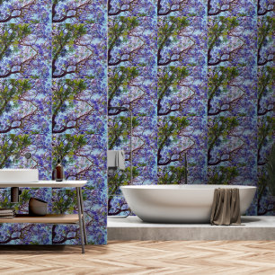 Purple Flowering Jacaranda Tree Oil Paint, Wallpaper
