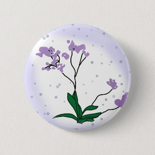 Purple flowers 6 cm round badge