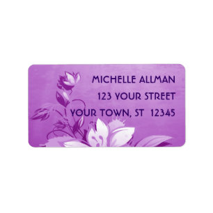 Purple Flowers Avery Label