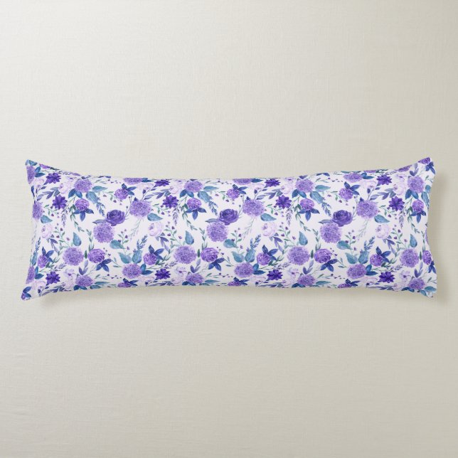 Purple Flowers Body Cushion (Front)