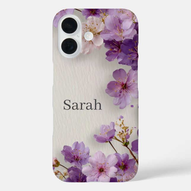 Purple Flowers Case-Mate iPhone Case (Back)