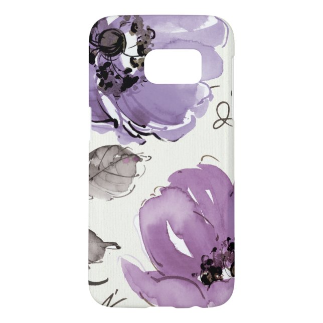 Purple Flowers Case-Mate Samsung Galaxy Case (Back)