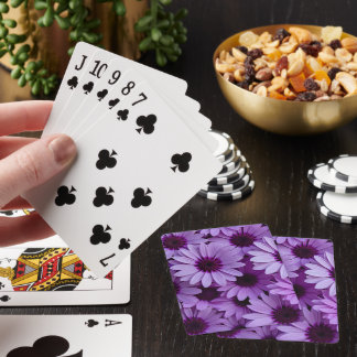 Purple Flowers Classic Playing Cards