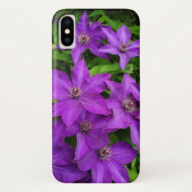 Purple Flowers Clematis Photograph Case-Mate iPhone Case (Back)
