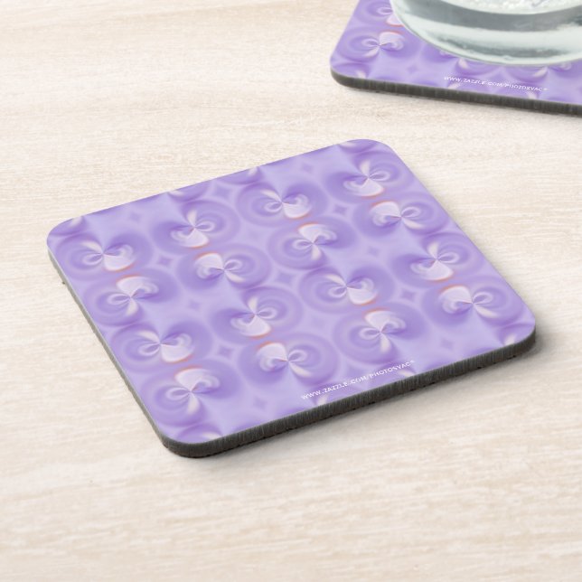 Purple Flowers Cork Coaster (Left Side)