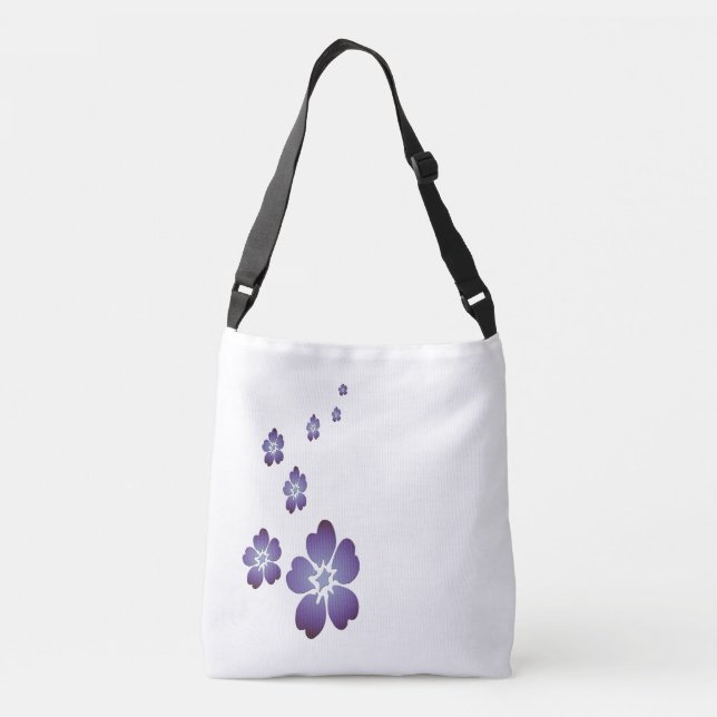 Purple Flowers Crossbody Bag (Back)