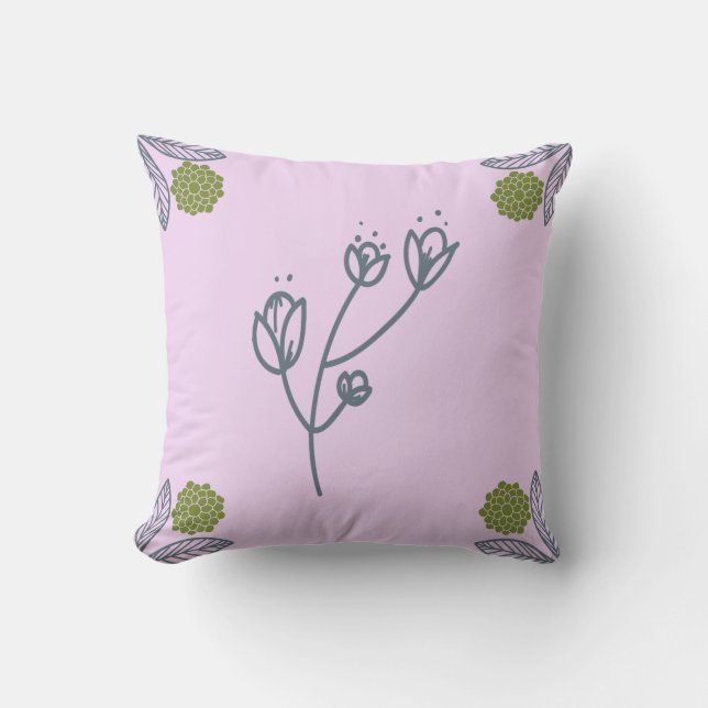 purple flowers cushion (Front)