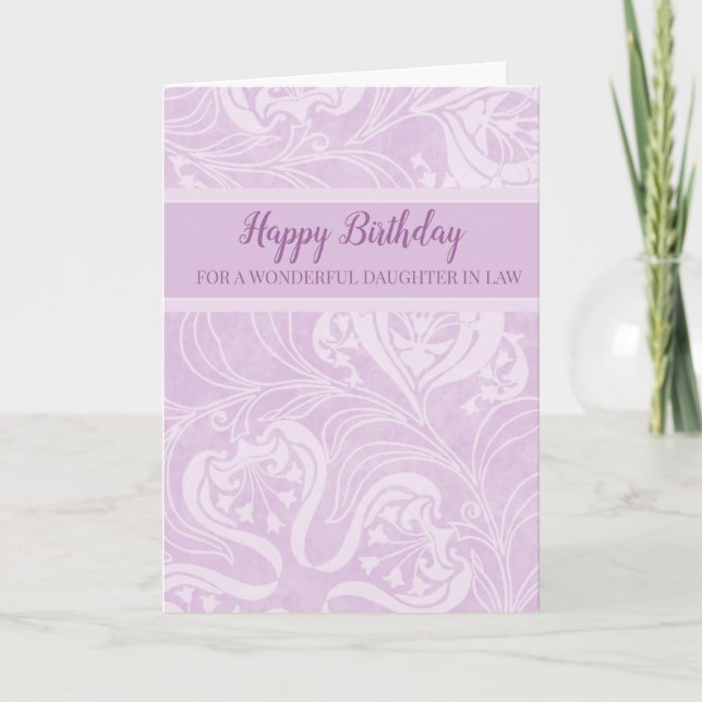 Purple Flowers Daughter in Law Birthday Card (Front)