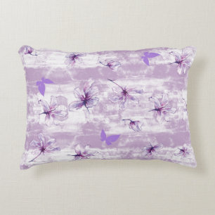 Purple Flowers Decorative Cushion