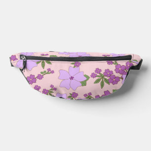 Purple Flowers, Floral Pattern, Pattern Of Flowers Bum Bags