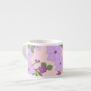 Purple Flowers, Floral Pattern, Pattern Of Flowers Espresso Cup