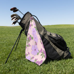 Purple Flowers, Floral Pattern, Pattern Of Flowers Golf Towel