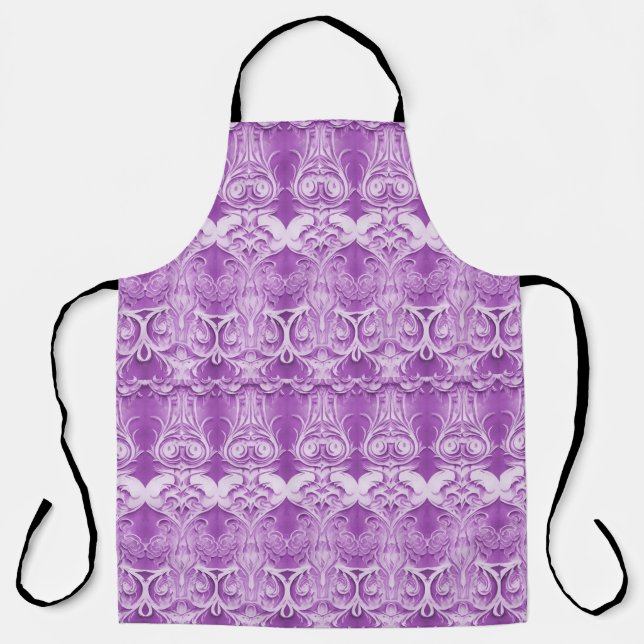 Purple Flowers Flourish Apron (Front)