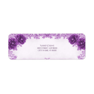 Purple Flowers Flourish Return Address Label