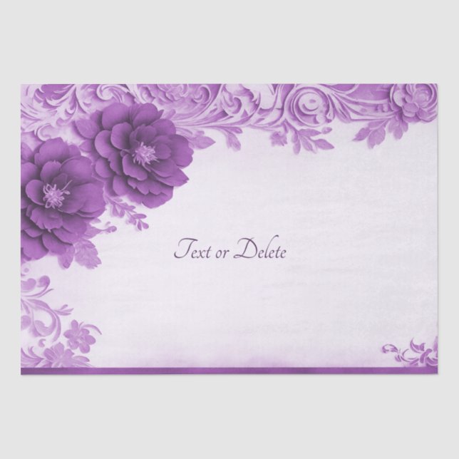 Purple Flowers Flourish Tissue Paper (Front)
