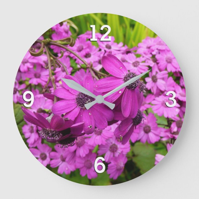 Purple Flowers from San Francisco Large Clock (Front)