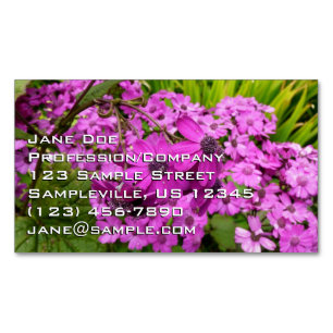 Purple Flowers from San Francisco Magnetic Business Card