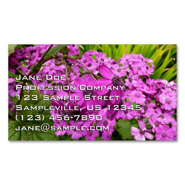 Purple Flowers from San Francisco Magnetic Business Card (Front)