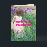 PURPLE FLOWERS GRANDDAUGHTER BIRTHDAY CARD<br><div class="desc">When your granddaughter is the sweetest,  this is the birthday card for her,  and the easy-to-use tools make personalisation a breeze.</div>