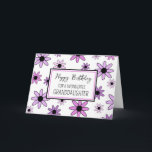 Purple Flowers Granddaughter Birthday Card<br><div class="desc">Birthday card for granddaughter with modern purple and black floral design and thoughtful verse.</div>