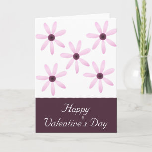 Purple Flowers Happy Valentine's Day Card