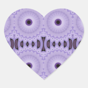 Purple Flowers Heart Sticker