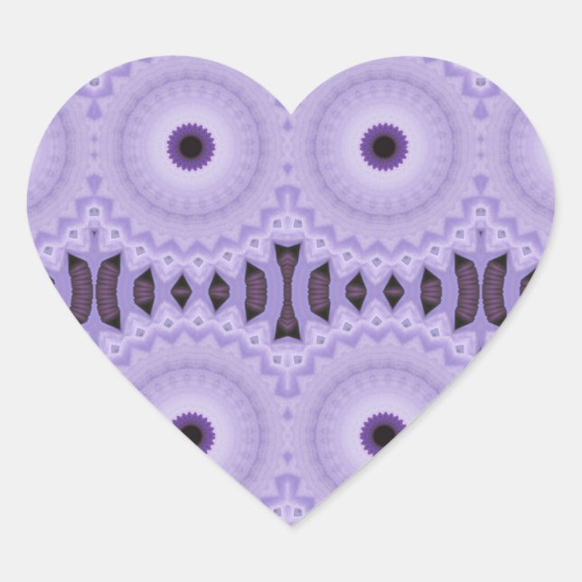 Purple Flowers Heart Sticker (Front)