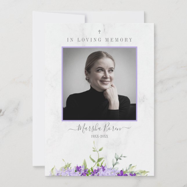 Purple Flowers in Loving Memory for Funeral (Front)