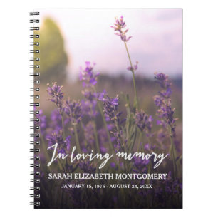 Purple Flowers   In Loving Memory Guest Book