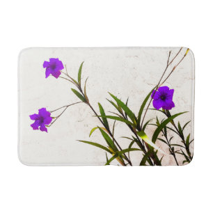 Purple Flowers in the Breeze Bath Mat