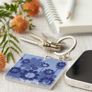 Purple Flowers Key Ring