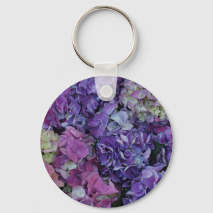 Purple Flowers Key Ring